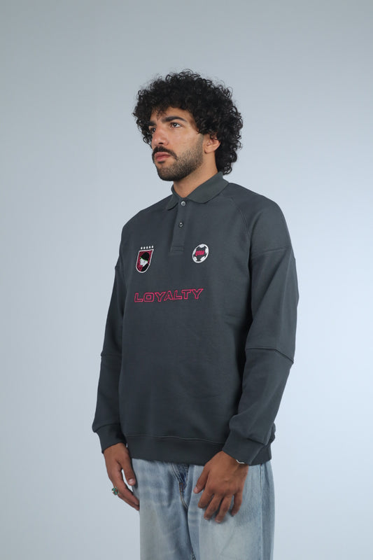 LOYALTY POLO SWEATSHIRT GREY